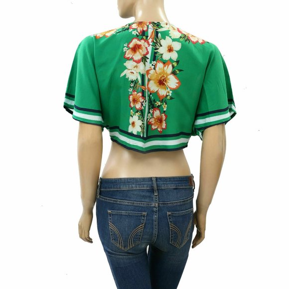 Farm Rio Anthropologie Banana Knot Cropped Top M - Picture 7 of 8